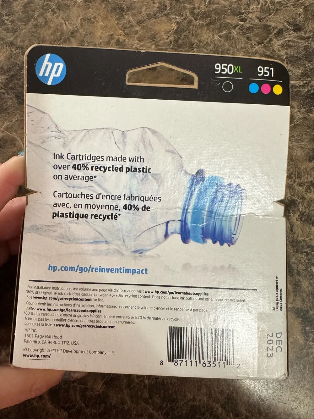 4-PACK HP GENUINE 950XL BLACK & 951 COLOR INK C2P01FN SEALED BOX 12/23 EXP